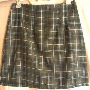 Green Plaid Mini Skirt by Modfather in London, size 6